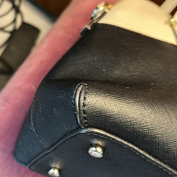 Kate Spade   Dome top Satchel   Color block beige/black  Crossbody  Cedar Street - Picture 12 of 16